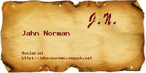 Jahn Norman névjegykártya